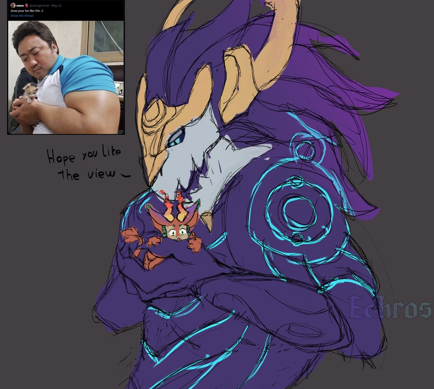 aurelion sol and smolder (league of legends and etc) created by echros