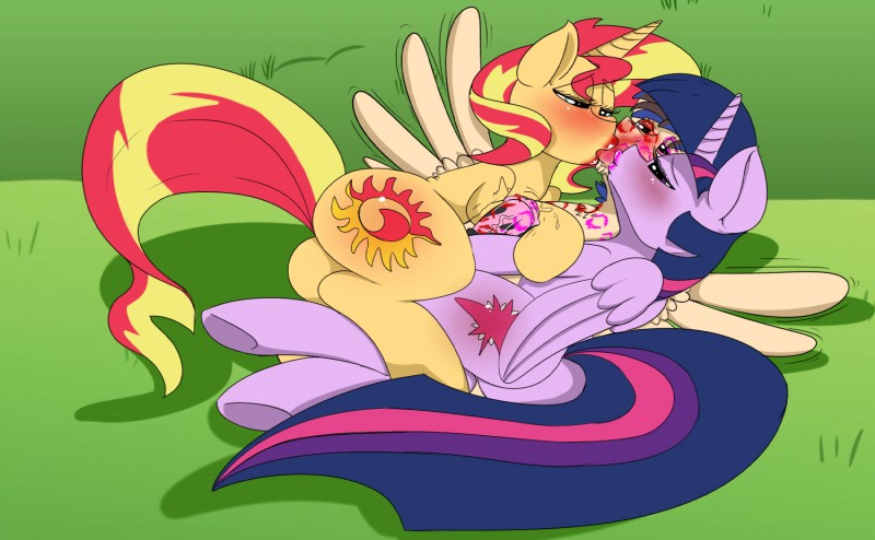 fan character, sunset shimmer, and twilight sparkle (friendship is magic and etc) created by digitaldomain123