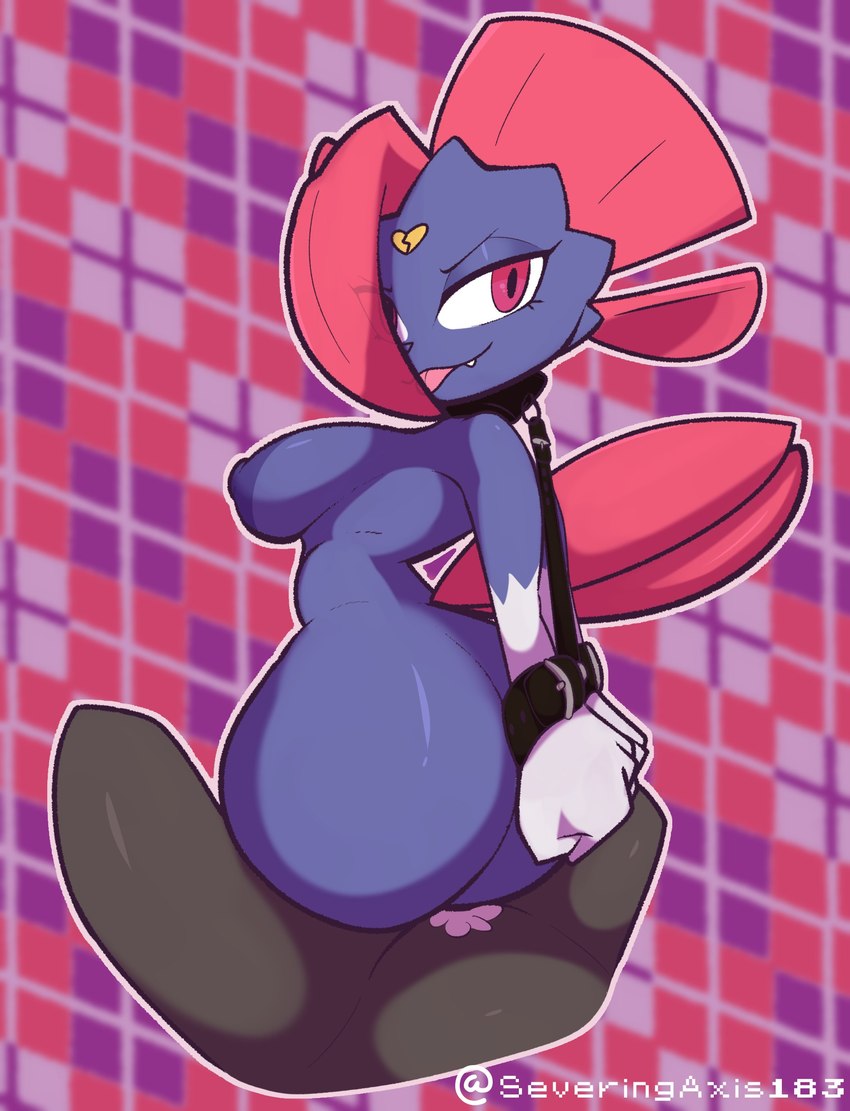 anthro bdsm big_butt bondage bound bound_female breasts butt duo female hair hair_over_eye huge_butt male male/female nipples one_eye_obstructed solo_focus severingaxis183 nintendo pokemon generation_4_pokemon pokemon_(species) weavile absurd_res hi_res