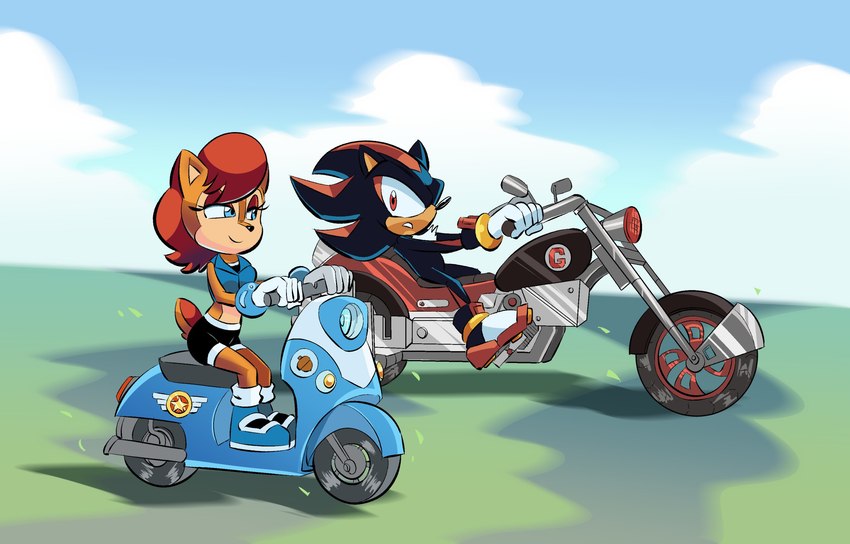 sally acorn and shadow the hedgehog (sonic the hedgehog (archie) and etc) created by chauvels