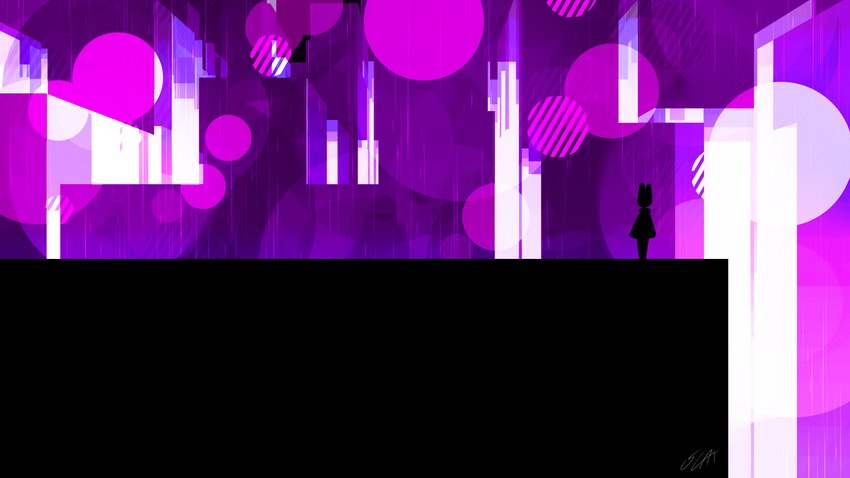 anthro building city city_lights cityscape male purple_light silhouette solo l.s.cat felid feline mammal hi_res