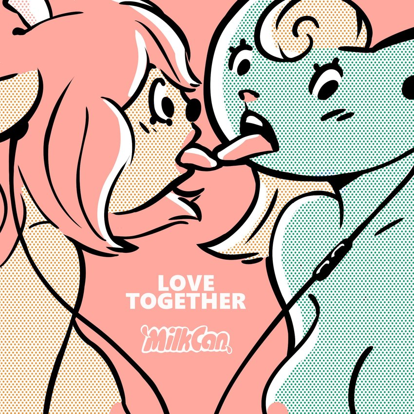 anthro breasts duo electronics female female/female french_kissing headphones horn kissing nipples nude parody stippling text tongue tongue_out nikozoi parappa_the_rapper sony_corporation sony_interactive_entertainment um_jammer_lammy katy_kat lammy_lamb bovid caprine domestic_cat felid feline felis mammal sheep 1:1 album_cover cover english_text hi_res