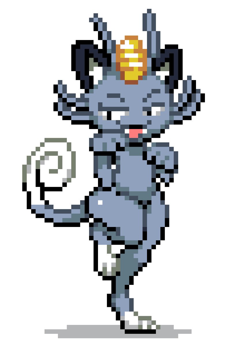 ambiguous_gender anthro fangs fur half-closed_eyes narrowed_eyes nude open_mouth simple_background smile solo teeth thick_thighs whiskers white_background wide_hips parkercc sssonic2 nintendo pokemon alolan_form alolan_meowth felid generation_7_pokemon mammal pokemon_(species) regional_form_(pokemon) digital_media_(artwork) hi_res pixel_(artwork) portrait