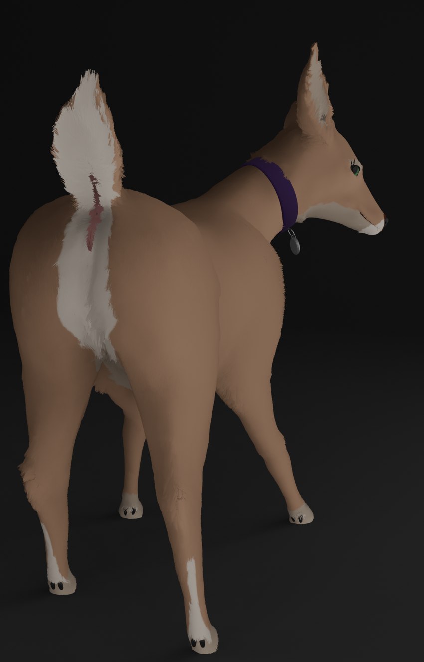 anatomically_correct animal_genitalia anus ass_up brown_body brown_fur cervine_genitalia cervine_pussy collar collar_only female feral fur genitals looking_at_viewer looking_back nude presenting pussy raised_tail simple_background solo tail tail_anus doriyote blender_eevee juniper_(laserkitten) deer mammal new_world_deer white-tailed_deer 3d_(artwork) blender_(artwork) digital_media_(artwork) hi_res