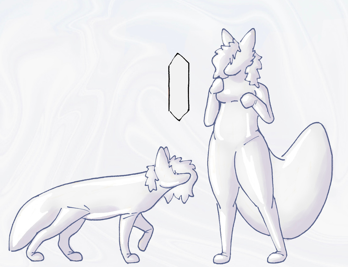 anthro blank_expression breasts featureless_breasts featureless_crotch featureless_face female feral identity_death null nullification simple_background solo white_background foxes-radio canid canine canis coyote mammal hi_res model_sheet monochrome