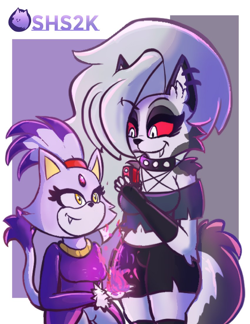 blaze the cat and loona (sonic the hedgehog (series) and etc) created by superhypersonic2000 (artist)