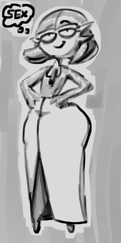 ambiguous_gender huge_hips not_furry solo text thick_thighs thought_bubble wide_hips oofrowdy nintendo pokemon gardy_(oofrowdy) gardevoir generation_3_pokemon pokemon_(species) 2019 english_text hi_res monochrome sketch