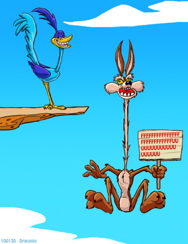 road runner and wile e. coyote (warner brothers and etc) created by stevethedragon