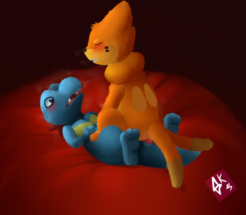 anal anal_penetration blush duo erection eyes_closed feral genitals male male/male male_penetrated male_penetrating male_penetrating_male nude penetration penis sex sirkiller nintendo pokemon buizel generation_2_pokemon generation_4_pokemon pokemon_(species) totodile