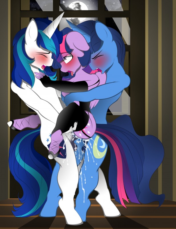 night light, shining armor, and twilight sparkle (friendship is magic and etc) created by v-d-k