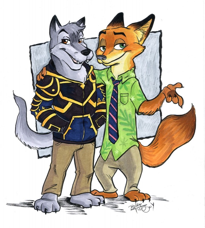 nick wilde and sevitian (zootopia and etc) created by bobby timony (artist)