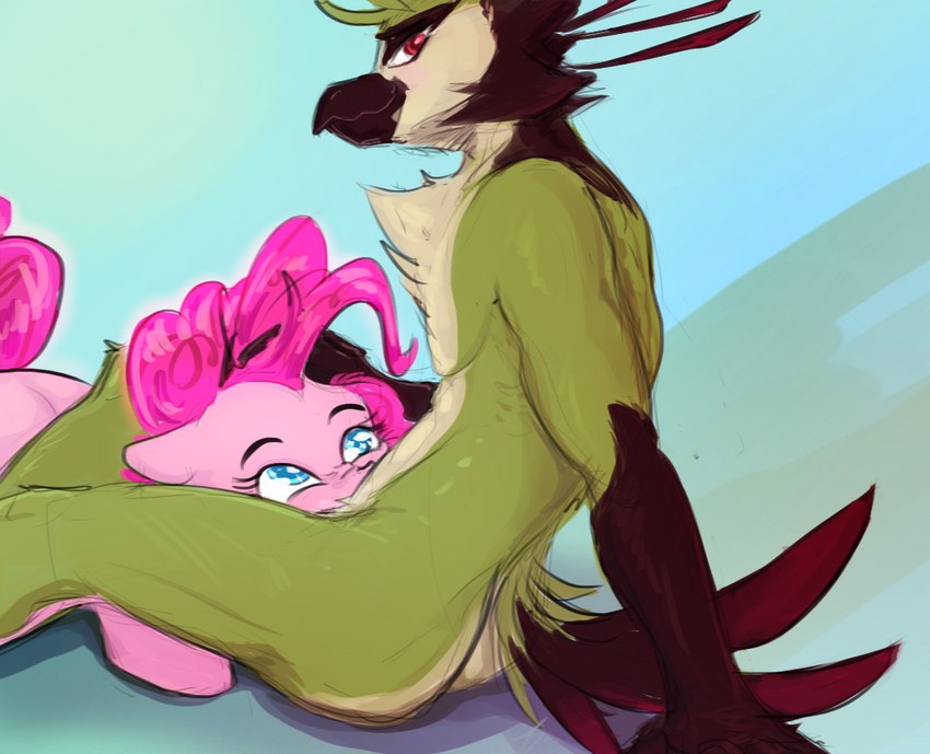 anthro anthro_on_feral anthro_penetrating anthro_penetrating_feral beak bestiality blue_eyes blush canon_x_oc duo feathers fellatio female feral feral_penetrated fur hair hand_on_head hooves interspecies looking_at_viewer male male/female male_on_feral male_penetrating oral oral_penetration penetration penile pink_body pink_fur pink_hair red_eyes scrunched_nose sex simple_background smile testostepone friendship_is_magic hasbro my_little_pony ellie_(elicitie) pinkie_pie_(mlp) avian bird earth_pony equid equine horse mammal pony 2022 digital_drawing_(artwork) digital_media_(artwork)