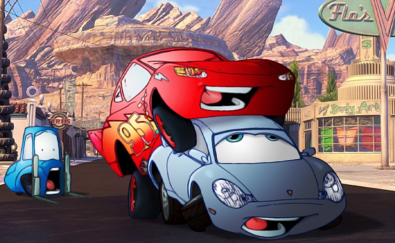 guido, lightning mcqueen, and sally carrera (cars (disney) and etc) created by unknown artist