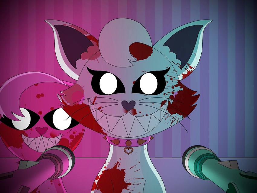 blood blood_on_face bodily_fluids creepy duo female feral flashlight male teeth_showing polarman546_(artist) mints_hints_(game) fuchsia_(mints_hints) mint_(mints_hints) canid canine fox mammal 4:3 hi_res