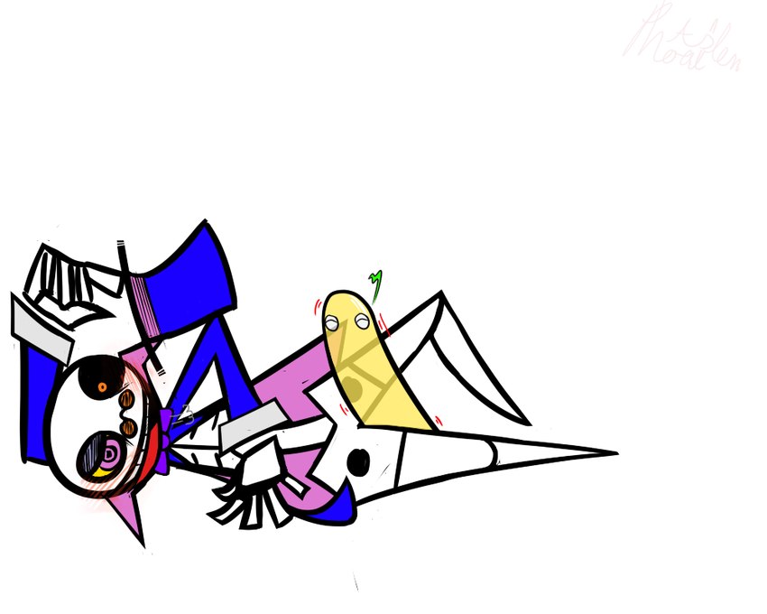 blush bone bow_tie clothing eyewear glasses hat headgear headwear not_furry open_mouth simple_background skeleton top_hat white_background unknown_artist puyo_puyo puyo_puyo_fever sega oshare_bones animated_skeleton undead 2012 5:4