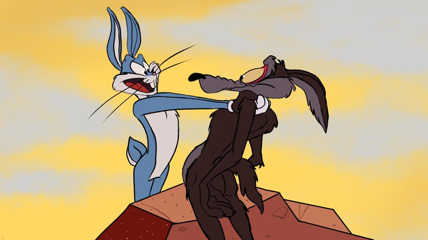 bugs bunny and wile e. coyote (warner brothers and etc) created by stevethedragon