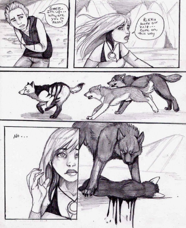 animal_genitalia dialogue digitigrade female feral genitals male quadruped sheath simple_background tail text white_background natsumewolf rikku wolf's_rain wolf's_rain_next_generation coop_(wrng) lord_darcia_iii natsume_(wrng) oz_(wrng) canid canine canis mammal wolf comic english_text greyscale monochrome