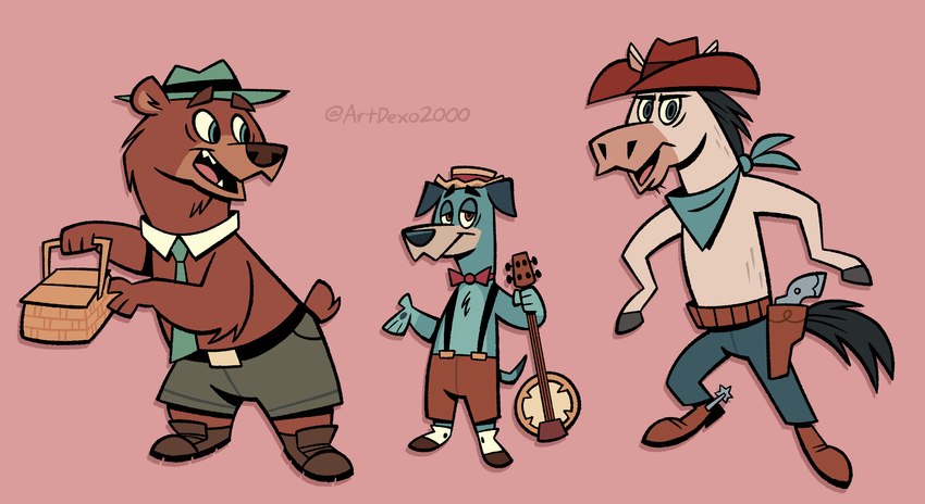 huckleberry hound, quick draw mcgraw, and yogi bear (the huckleberry hound show and etc) created by artdexo2000