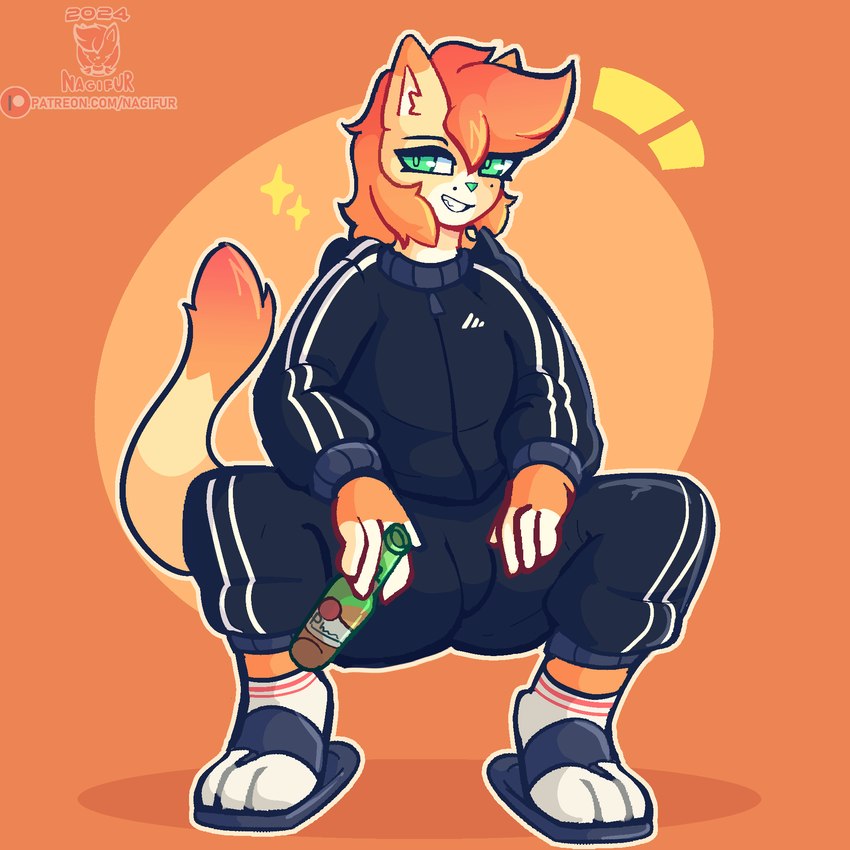 anthro biped blue_eyes bottomwear cheeki_breeki clothed clothing crouching femboy fur hair looking_at_viewer male simple_background slavic slavic_squat smile smug solo tail text topwear tracksuit nagifur nagi_(nagifur) felid mammal 1:1 absurd_res digital_media_(artwork) english_text hi_res