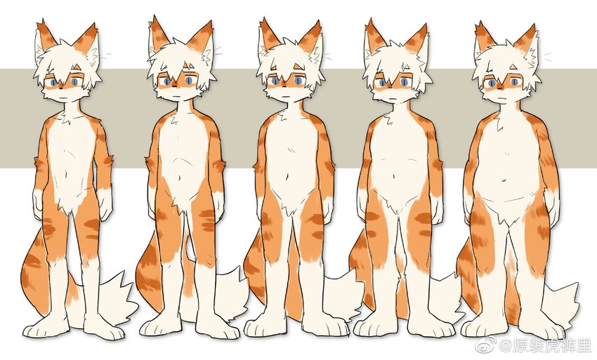 anthro blue_eyes cheek_tuft countershading crotch_tuft dipstick_tail facial_tuft fur hair inner_ear_fluff kemono male markings narrow_hips navel orange_body orange_fur overweight overweight_anthro overweight_male skinny slightly_chubby solo tail tail_markings thick_thighs thigh_gap thin_calves thin_legs thin_thighs tuft underweight weight_gain white_hair wide_hips milkybot hu_ku_li_(milkybot) domestic_cat felid feline felis mammal 2022 hi_res