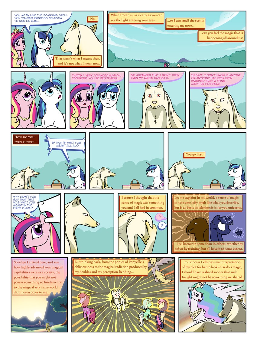 advance_magic confrontation cutie_mark dialogue ears_up explaining explanation facepalm female feral flashback group horn interested magic male narrowed_eyes outside red_eyes text trio uncomprehending wide_eyed wings arofatamahn friendship_is_magic hasbro my_little_pony mythology arofa_nahmat arofa_nahmat_(unicorn_clone_form) bonbon_(mlp) lyra_heartstrings_(mlp) princess_cadance_(mlp) princess_celestia_(mlp) shining_armor_(mlp) canid canine earth_pony equid equine horse mammal mythological_creature mythological_equine pony unicorn winged_unicorn 3:4 english_text hi_res unavailable_at_source