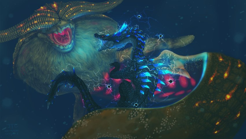 ambiguous_gender claws duo feral hair horn open_mouth outside spines teeth tongue underwater water lone-scarab capcom monster_hunter abyssal_lagiacrus ceadeus elder_dragon lagiacrus leviathan_(mh) scalie 2022 digital_media_(artwork) hi_res