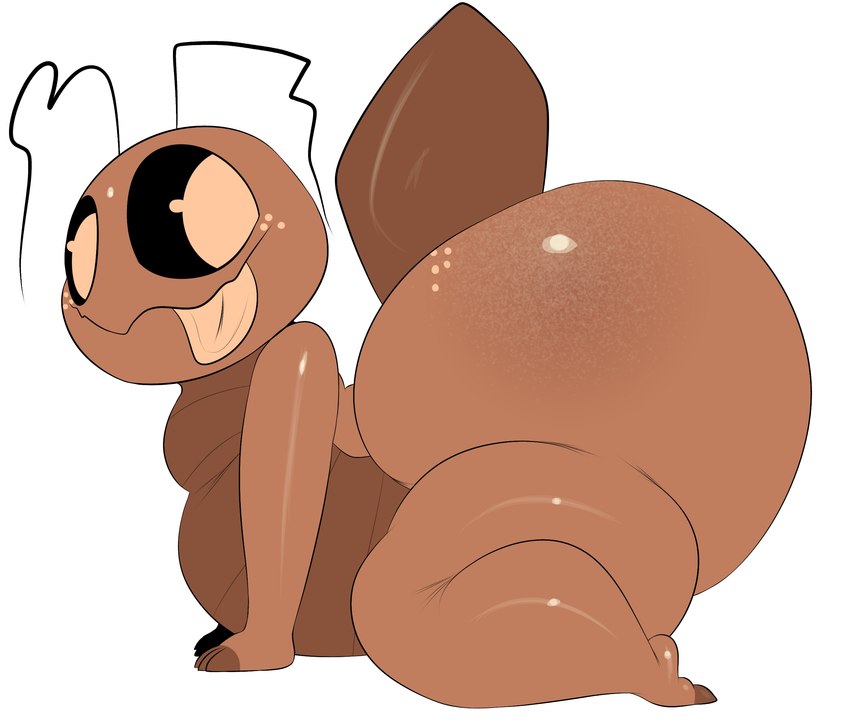 antennae_(anatomy) belly big_belly big_butt black_sclera brown_body brown_eyes brown_tongue butt freckled_butt freckled_face freckles huge_butt hyper hyper_butt kneeling male not_furry overweight overweight_male side_view solo thick_thighs tongue tongue_out plushtrapboyuwu sectar_(plushtrapboy) arthropod bed_bug 2024 colored digital_media_(artwork) hi_res