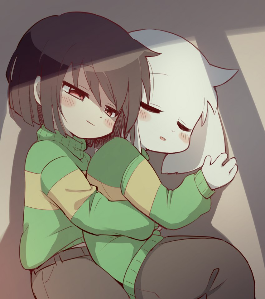 asriel dreemurr and chara (undertale (series) and etc) created by syuya