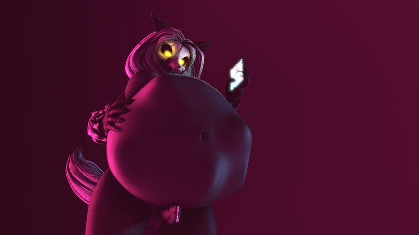 abdominal_bulge anthro belly big_belly black_background black_body black_fur bodily_fluids bone cellphone cum electronics fully_inside fur genital_fluids genitals glowing glowing_eyes grey_hair gynomorph hair intersex navel nipples nude penis phone simple_background skull skull_head smartphone solo vore yellow_eyes kristall_krit cumminham_(modeler) apple_inc. iphone scp_foundation scp-1471-a canid mammal monster undead 16:9 3d_(artwork) 4k absurd_res digital_media_(artwork) hi_res source_filmmaker_(artwork) widescreen