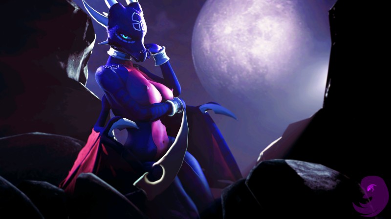 anthro blade blue_eyes breasts female horn looking_at_viewer smile smirk solo tail tail_blade weapon_tail wings thevioletghost activision mythology spyro_the_dragon the_legend_of_spyro cynder dragon mythological_creature mythological_scalie scalie 16:9 3d_(artwork) absurd_res digital_media_(artwork) hi_res source_filmmaker_(artwork) widescreen