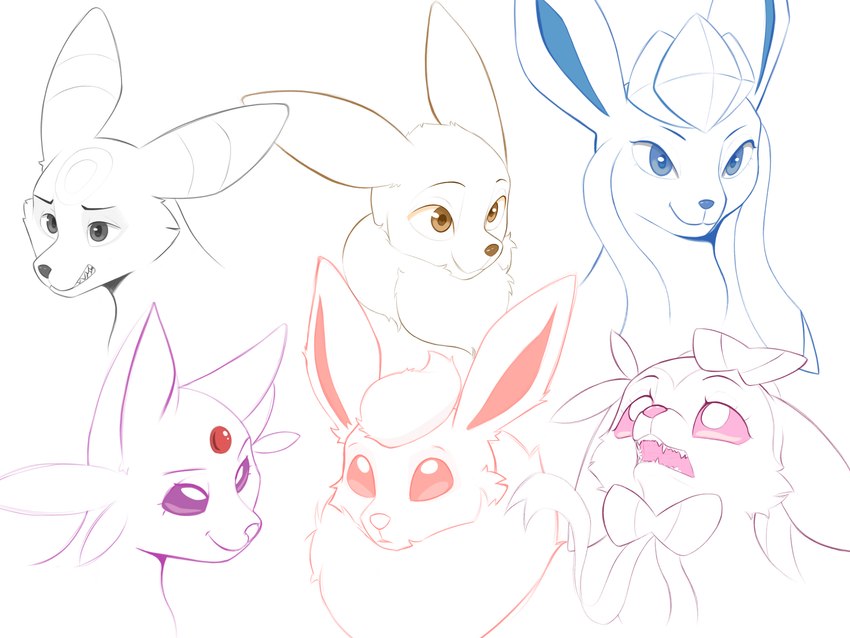 female feral fluffy group male simple_background smile soul_healer nintendo pokemon canid eevee eeveelution espeon felid flareon generation_1_pokemon generation_2_pokemon generation_4_pokemon generation_6_pokemon glaceon mammal pokemon_(species) sylveon umbreon hi_res