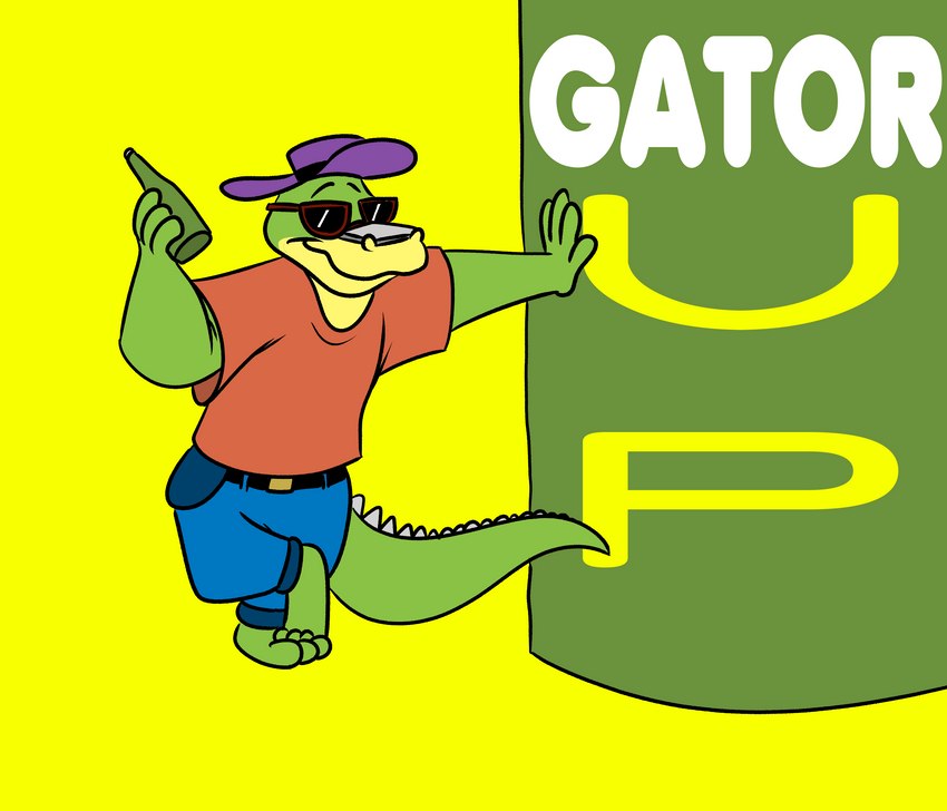 3_toes 4_fingers anthro biped bottle bottomwear clothing container eyewear feet fingers green_body hat headgear headwear humanoid_hands male pants shirt solo sunglasses toes topwear sobieniak brok_the_investigator cowcat_games brok_(brok_the_investigator) alligator alligatorid crocodilian reptile scalie 2021 absurd_res hi_res