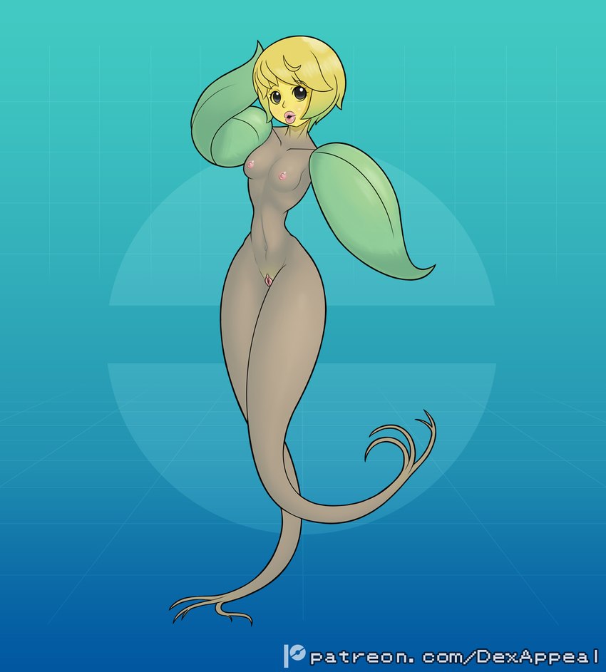 armless blonde_hair breasts brown_body female genitals hair leaf lips looking_at_viewer monster_girl_(genre) navel nipples nude open_mouth plant pokemorph pussy roots simple_background slim small_breasts solo tendrils thick_lips unusual_anatomy unusual_arms unusual_legs dex_appeal nintendo pokemon bellsprout elemental_creature flora_fauna generation_1_pokemon humanoid pokemon_(species) hi_res