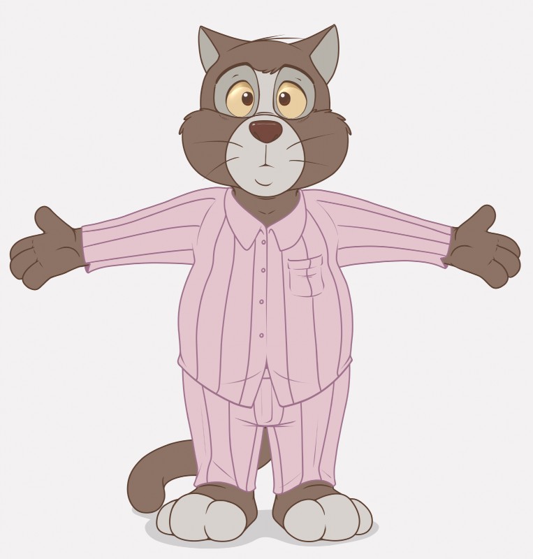 barefoot clothed clothing feet male overweight overweight_male pajamas simple_background solo white_background neenya douglas_benson absurd_res hi_res