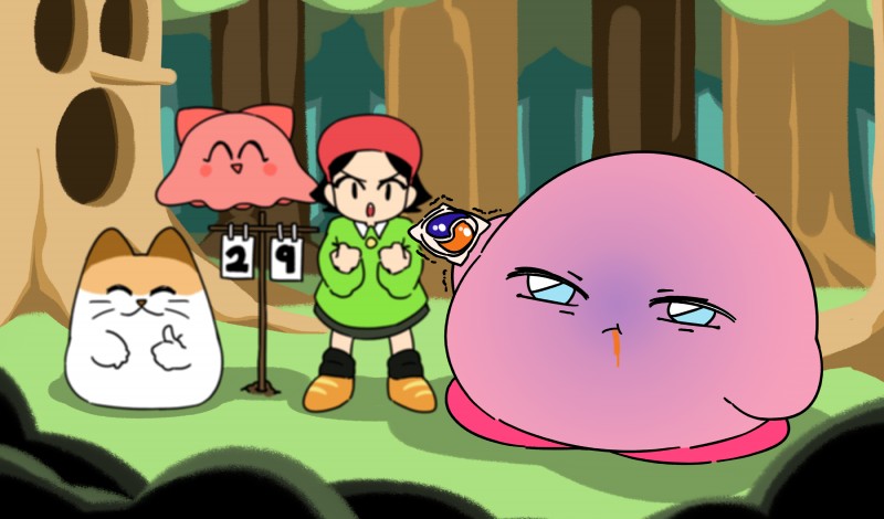 :o ambiguous_gender bottomwear clothing eyes_closed female footwear gesture group hand_gesture holding_object ill number open_mouth shoes skirt smile thumbs_up whiskers nrvos kirby_(series) kirby_64:_the_crystal_shards nintendo tide_(brand) tide_pod adeleine_(kirby) chuchu_(kirby) kirby nago_(kirby) whispy_woods cephalopod coleoid domestic_cat felid feline felis human mammal marine mollusk octopodiform waddling_head absurd_res hi_res meme