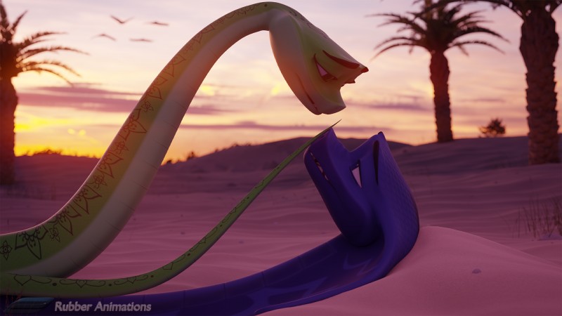 ajar and eva (sahara (movie)) created by rubber (artist)