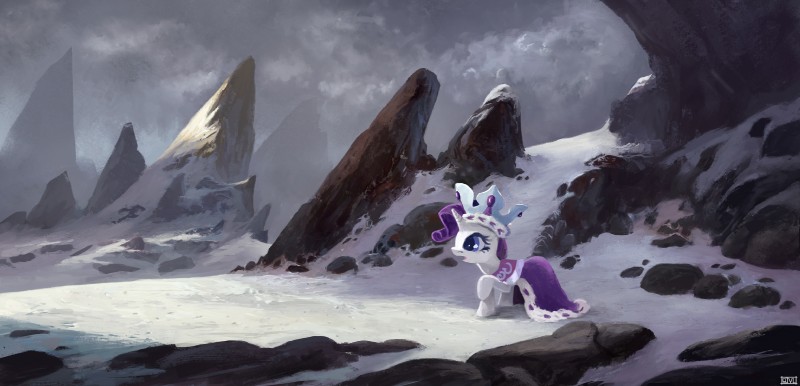 cloak clothing crown female headgear horn outside snow solo ajvl friendship_is_magic hasbro my_little_pony mythology princess_platinum_(mlp) rarity_(mlp) equid equine mammal mythological_creature mythological_equine unicorn 2015 hi_res