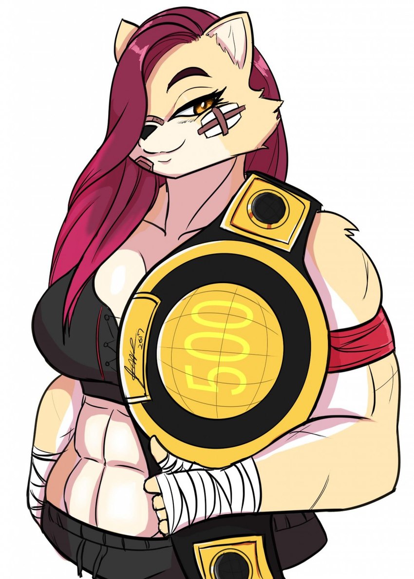 abs anthro female hair smile solo jwinkz kaylee_(jwinkz) felid lion mammal pantherine hi_res