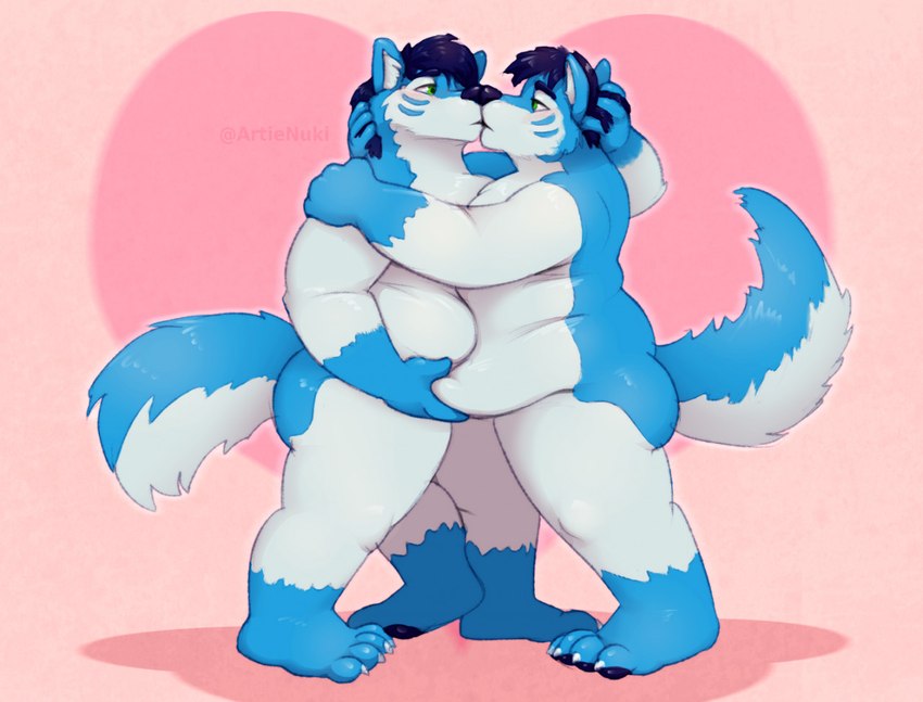 anthro belly belly_overhang belly_squish belly_to_belly blush clone duo fat_rolls fondling hug kiss_on_lips kissing making_out male male/male overweight overweight_male passionate selfcest slightly_chubby slightly_chubby_male square_crossover squish the-b3ing wintie canid canine canis domestic_dog husky hybrid mammal nordic_sled_dog spitz wolf incest_(lore) sibling_(lore) twincest_(lore) twins_(lore)