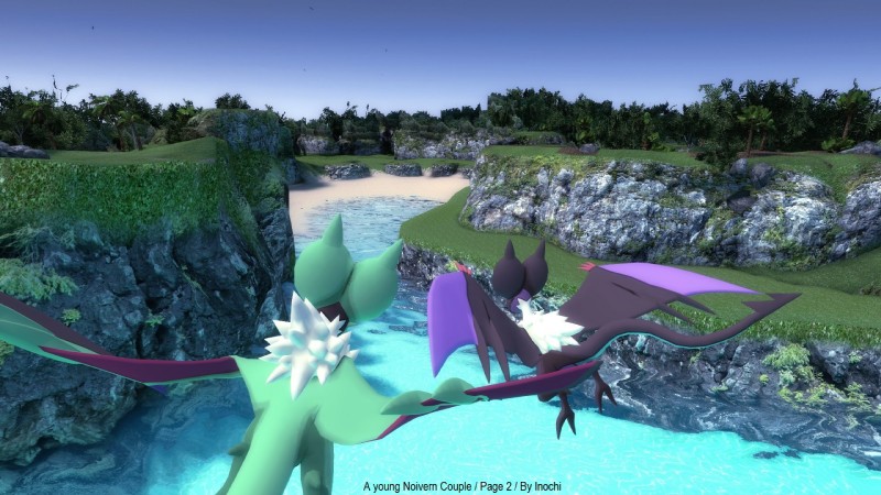 alternate_color detailed_background duo female feral fluffy forest fur island love male membrane_(anatomy) membranous_wings outside plant sea tail text tree water wings inochi unknown_artist european_mythology garry's_mod mythology nintendo pokemon valve lin lucian wang_(char) dragon generation_6_pokemon mythological_creature mythological_scalie noivern pokemon_(species) scalie shiny_pokemon western_dragon wyvern 16:9 3d_(artwork) crossover digital_media_(artwork) english_text hi_res widescreen