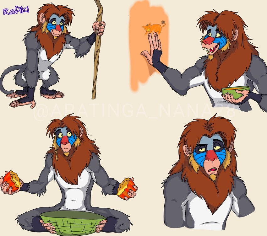 feral male solo aratinga_nana28 disney the_lion_king mohatu mufasa rafiki baboon haplorhine mammal mandrill monkey old_world_monkey primate hi_res