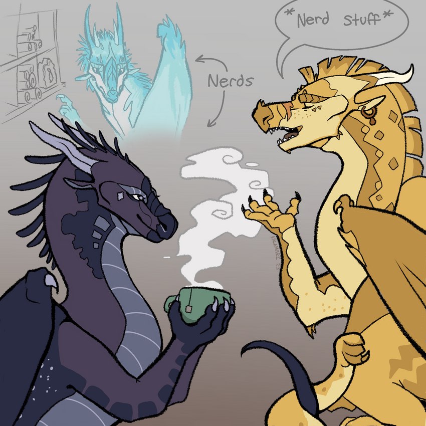 moonwatcher, qibli, and winter (wings of fire and etc) created by kalamari