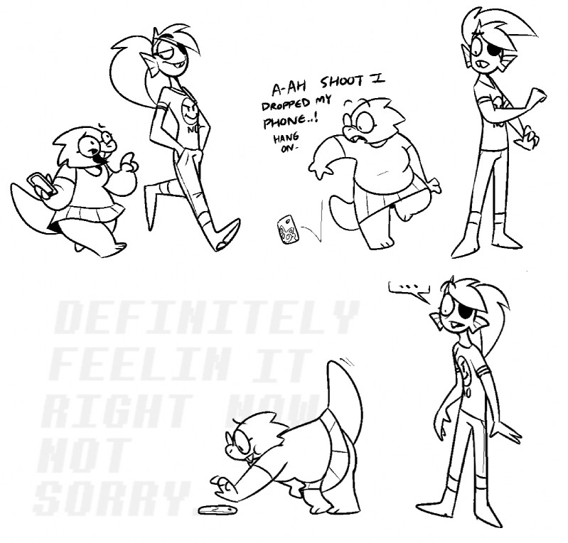 alphys and undyne (undertale (series) and etc) created by pixylbyte