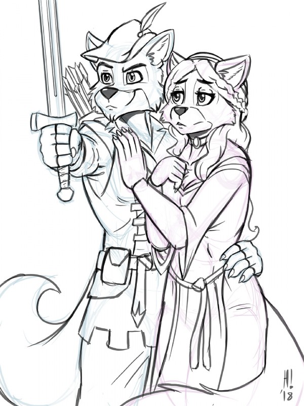 maid marian and robin hood (robin hood (disney) and etc) created by heresy (artist)