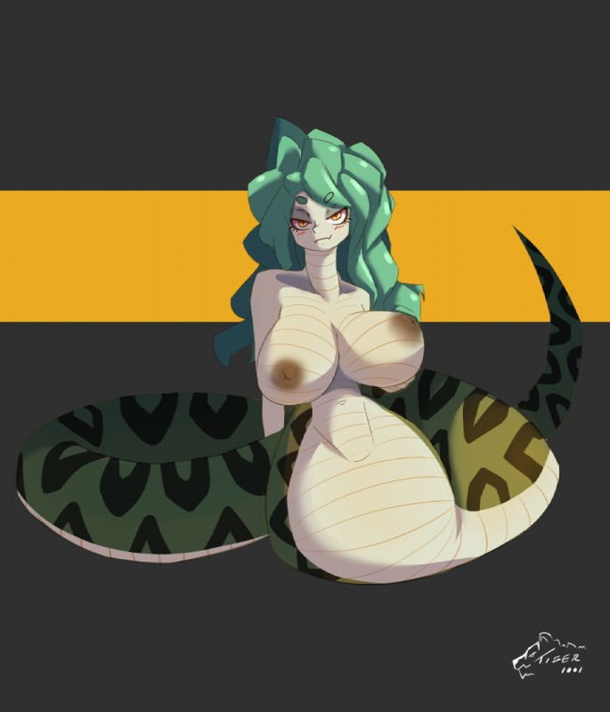 apode areola big_breasts breasts female green_hair hair legless long_hair looking_at_viewer nipples non-mammal_breasts nude serpentine simple_background solo split_form wide_hips yellow_eyes tiger1001 one_piece thecleaner boa_sandersonia anaconda animal_humanoid boa_(snake) boinae draconcopode humanoid lamia reptile reptile_humanoid scalie scalie_humanoid snake snake_humanoid 2019