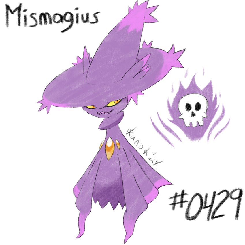 female hovering purple_body red_eyes simple_background smile solo kanok nintendo pokemon generation_4_pokemon mismagius pokemon_(species) 1:1 hi_res