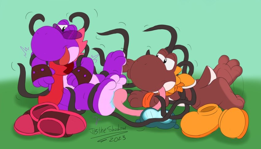 fan character, grape, and latte (mario bros and etc) created by barefootfeather
