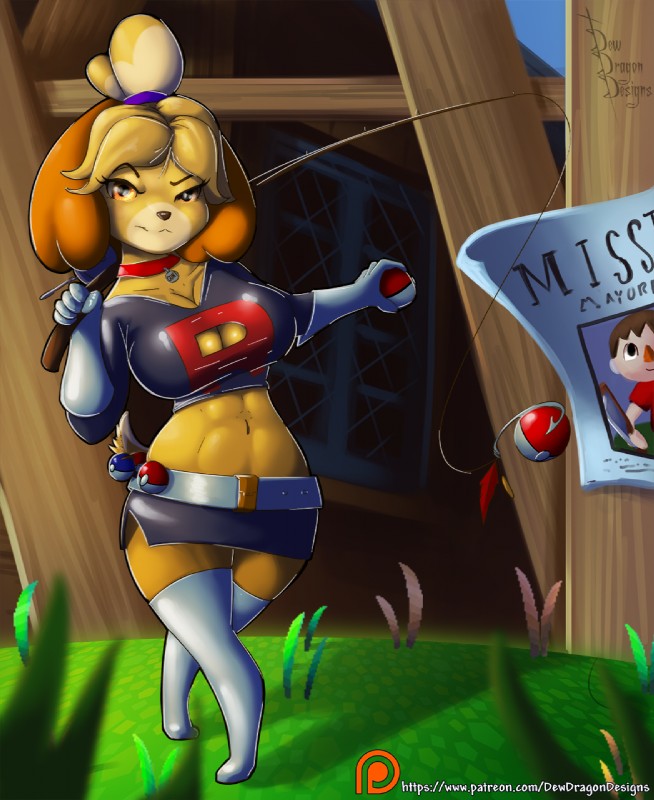 isabelle (animal crossing and etc) created by dew dragon