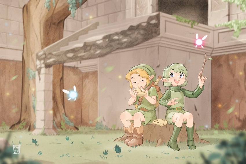 saria and young link (the legend of zelda and etc) created by dukehooverart