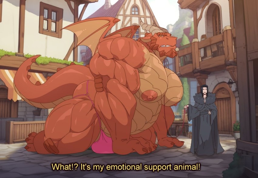 all_fours anthro areola barazoku bdsm belly biceps big_areola big_bulge big_muscles big_nipples big_pecs building bulge claws clenched_teeth clothed clothing collar day deltoids detailed_background dialogue dominant dominant_human dominant_male duo hair horn house huge_muscles huge_pecs huge_thighs human_on_anthro humiliation humor interspecies larger_anthro larger_male leash male male/male musclegut muscular muscular_anthro muscular_male muscular_sub narrowed_eyes nipples non-mammal_nipples outside pecs petplay public quads robe roleplay scales shadow size_difference small_dom_big_sub smaller_human smaller_male standing submissive submissive_anthro submissive_male tail teeth text thick_thighs thong thong_only topless topless_anthro topless_male triceps underwear underwear_only wings ai_assisted ai_generated_background kartos european_mythology mythology anonymous_character lesser_(kartos) dragon human mammal mythological_creature mythological_scalie scalie western_dragon 2023 english_text